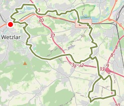 Radtour über Wetzlar, Niedergirmes, Dorlar, Atzbach, Dutenhofen, Allendorf, Lützellinden, Hörnsheim, Langgöns, Dornholzhausen, Hochelheim, Hörnsheim, Lützellinden, Büblingshausen, Leitzpark, Garbenheim