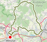 Radtour über Wetzlar, Niedergirmes, Blasbach, Bubenrod, Königsberg, Hohensolms, Frankenbach, Krumbach, Krofdorf-Gleiberg, Heuchelheim, Atzbach, Waldgirmes, Niedergirmes