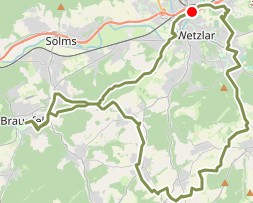 Radtour über Wetzlar, Westend, Magdalenenhausen, Oberndorf, Braunfels, Laufdorf, Schwalbach, Oberwetz, Weidenhausen, Kirschenwäldchen, Büblingshausen, Leitzpark, Garbenheim, Forum